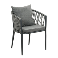 Ensemble de table et de chaises de jardin en aluminium de haute qualité, fabriqué directement en usine, pour l'extérieur, le patio, avec des cordes