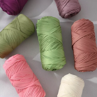 Wholesale Customized Crochet Flat Belt Yarn Rope 100% Polyester Hollow Strand Dyed Fancy Yarn for Knitting and Weaving