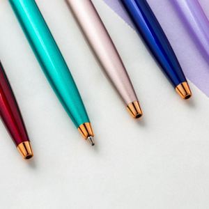 Click Ballpoint Wholesale <b>Creative</b> Simple Student Writing Advertising <b>Gift</b> With Customized Logomulti-Color Metal Pen - Product Image 3