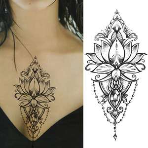 Tatouages temporaires lavables pour le corps pour femmes, motifs indiens : colibris, hiboux, mandalas, fleurs, henné, mehndi, dentelle - Product Image 3