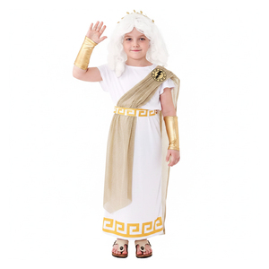 Costume <span class=keywords><strong>de</strong></span> <span class=keywords><strong>Zeus</strong></span>, dieu grec antique pour enfants, ensemble <span class=keywords><strong>de</strong></span> toge romaine pour garçons, roi <span class=keywords><strong>de</strong></span> l'Olympe, avec écharpe, brassards et couronne pour fête costumée - Product Image 3
