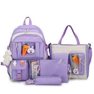 Ensemble de sacs pour filles WSY432, sac à dos scolaire imperméable tendance pour enfants, adolescents, étudiants, sacs d'école pour filles, retour à l'école, ensemble 4 en 1 - Product Image 1