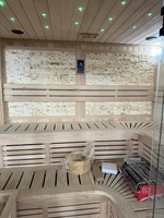 Cabine de sauna traditionnelle moderne pour intérieur, en bois massif, salle de vapeur sèche avec poêle électrique, pour 6-7 personnes, sauna de luxe pour la maison, fabriqué en usine