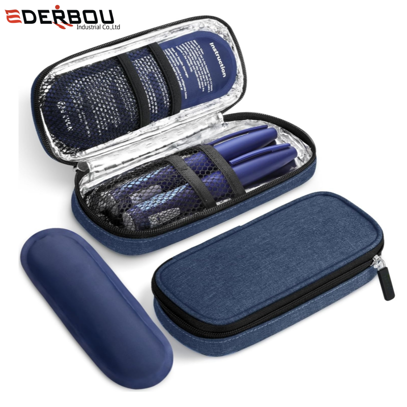 insulated travel case for semaglutide GLP-1's and fits all your diabetic testing supplies in the larger back section Medication Cooler Travel Guide: How