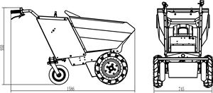 Mini-dumper électrique conforme CE XH-EWD01 300 kg (batterie au lithium, <span class=keywords><strong>moteur</strong></span> Kohler) Construction en acier pour jardin/chantier - Product Image 4