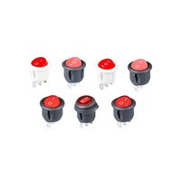 Interrupteur circulaire KCD1 rond noir rouge bleu vert 250VAC mini interrupteur à bascule unipolaire 23mm
