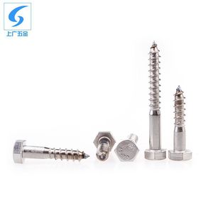 Tornillos Autorroscantes de Cabeza Hexagonal de Acero Inoxidable 304, M6 M12, Tornillo para Madera DIN571, Uso en Construcción Métrica - Product Image 5