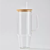 Tasse en verre de 32oz 40oz gobelet en verre transparent avec poignée tasse à bière en verre portable