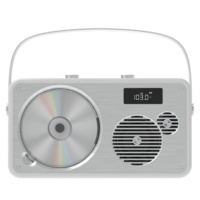 Système de lecteur CD portable rétro en cuir de qualité supérieure avec radio FM |   USBAUX LP-103 Télécommande rechargeable pour la maison/l'extérieur