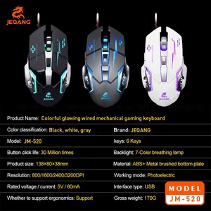 JM-520 có dây 6D Chuột chơi <span class=keywords><strong>game</strong></span> quang học thuận tay phải đầy màu sắc phát quang 520 Chuột cơ khí để chơi trò chơi - Product Image 5