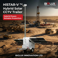 Panel Solar BIGLUX HiSTAR 5 con Generador de Respaldo de 3KW, Remolque Móvil con CCTV Solar, Fuera de la Red para Obras de Construcción