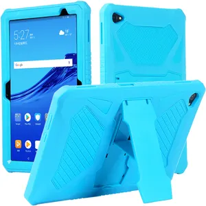 Untuk Huawei MediaPad M5 Lite 10 BAH2-W19/L09/W09 C5 10.1 Inci PC Silicone Cover Pelindung 3 Di 1 Heavy Duty Armor Case