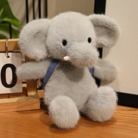 Peluche en gros Dinosaure Panda Éléphant Animal en peluche Décoration de la maison Cadeau d'anniversaire pour enfants Chiot loup doux avec sac à dos Poupée