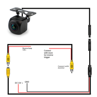 Caméra de recul HD Fish Eye 720P TVI Sginal DC 12v uniquement utilisée pour la radio Android 2din