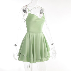 <span class=keywords><strong>Vestido</strong></span> <span class=keywords><strong>de</strong></span> Verano <span class=keywords><strong>Rojo</strong></span> Satinado YJ23235, <span class=keywords><strong>Vestido</strong></span> <span class=keywords><strong>Corto</strong></span> Sexy con Tirantes para Mujer, Atuendo Chic con Corsé, Mini <span class=keywords><strong>Vestido</strong></span> para Fiesta y Club - Product Image 6