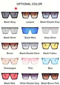 Gafas de Sol de Moda 2025 para Mujer y Hombre, con Espejo, Protección UV400, Parte Superior Plana, Lentes Degradadas con Remaches, Montura Grande Cuadrada - Product Image 6