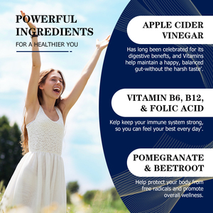 Complément alimentaire pour la perte de poids le plus vendu, soutien immunitaire, gommes végétaliennes au vinaigre de cidre de pomme, enrichies en antioxydants avec de la vitamine B6 - Product Image 6