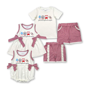 Wholesale Toddler Baby Summer Outfits Spent $48 Last Night At The County Fair Print Shorts Set Little Kids Clothes for Girl Boy - Product Image 1