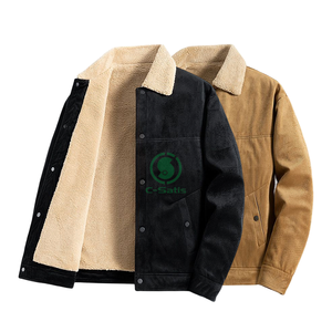 Veste en cachemire personnalisée pour hommes Veste décontractée en velours côtelé de grande taille Polaire en polyester pour hommes - Product Image 1