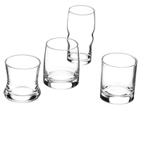 Verre à whisky en verre de 10,25 oz avec base épaisse, transparent, pour whisky, vodka, usage en bar, vente en gros