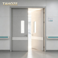 Porte d'hôpital en acier certifiée ISO, antibactérienne, facile à désinfecter, pour centre de premiers secours, soins intensifs, salle d'urgence