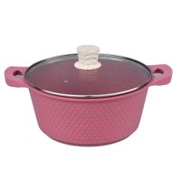 Set Peralatan Masak Aluminium Diamond 10 Pcs dengan Tutup Kaca, Die-Cast, Induksi, Ukuran 16/20/24/28CM, Casserole dan Wajan Penggorengan, Ideal untuk Memasak di Rumah