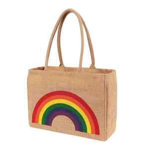 Bolsa de Yute Personalizada con Diseño Decorativo para la Playa, Maestras, Madres, Damas de Honor, Bodas, con Bolsillo Interior con Cremallera y Rayas - Product Image 5