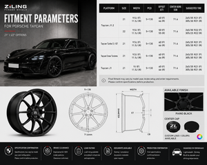 Jantes en alliage personnalisées ZL conçues pour <span class=keywords><strong>Porsche</strong></span> <span class=keywords><strong>Taycan</strong></span> J1 Cross Turismo 21 pouces 22 pouces, roues monobloc en aluminium forgé, compatibilité EV - Product Image 6