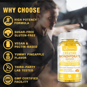 Creatina multifuncional Pre entrenamiento Vitamina Gummies Creatina pura Monohidrato Gummy Creatina Aumento de peso Proporciona energía Gummy - Product Image 4