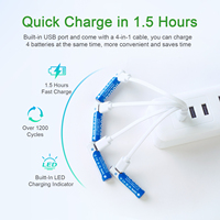 Batterie au lithium rechargeable AAA 1,5 V 1100 mWh, batterie USB Type C, charge rapide à tension constante, OEM