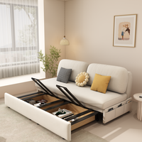 Nordisches Modulares Sofa-Set Ausziehbares Schlafsofa Hochdichter Schwamm Flanell Elastisches Bürosofa Modernes Klappbares Dreisitzer-Sofa