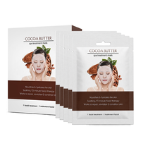 Masque facial en feuille au beurre de cacao, hydratant et réparateur en profondeur, avec squalane et aloe vera, pour tous types de peaux, OEM