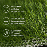 Gazon artificiel durable à dos tissé, stabilisé aux UV, pour aménagement paysager commercial