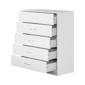 Modern Solid Wood <strong>Pine</strong> 5-Drawer <strong>Dresser</strong> White for Home Apartment Hotel Storage - Product Image 2