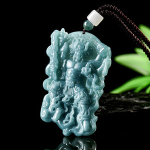 Colgante Étnico de Jadeíta Natural Grado A, Jade Azul Fuego y Agua, para Hombre y Mujer - Product Image 6