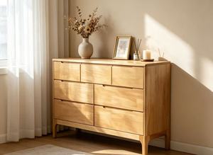 Modern Solid Wood <b>6</b>-<b>Drawer</b> Living Room Cabinet Scandinavian Style Storage Furniture for Home Use - Product Image 4