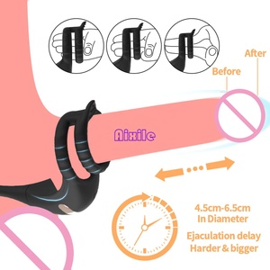 Anneau vibrant double avec télécommande APP, anneau de blocage de sperme à double stimulation, jouets sexuels anaux pour couples, masturbateur, machine sexuelle, godemiché vibrant - Product Image 2
