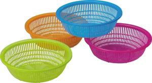 安いキッチン野菜果物水切り容器丸穴バスケットストレーナープラスチック製ザル4色 - Product Image 4
