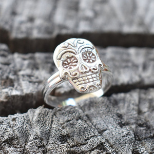 Novo Anel de Caveira Personalizado Europeu-Americano para Halloween, Design Vintage Hip-Hop, Joia Unissex Eletroplaqueada - Product Image 3