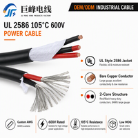 Câble d'alimentation en cuivre toronné à 2 conducteurs UL2586 8AWG 600V 105 ° Gaine en PVC flexible C, conducteurs rouge/noir