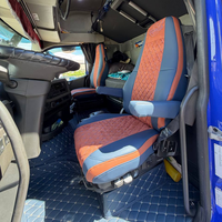 Housses de siège en cuir Nappa sur mesure pour Volvo FH Truck 2008-2026, protection de siège conducteur et passager avec surpiqûres diamantées de qualité supérieure