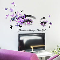 Papier peint charmant à motif de pupilles violettes, papillon bleu-violet pour chambre à coucher, papier peint décoratif pour salon, papier peint auto-adhésif
