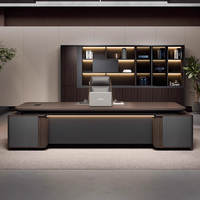 Meubles de bureau modernes et durables, bureau de direction combiné, table de luxe pour dirigeant, patron, cadre supérieur avec chaise