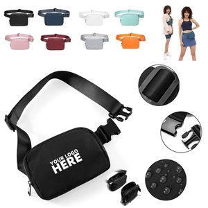 Unisex Adjustable Shoulder Strap <b>Small</b> Satchel Women's Slanted <b>Chest</b> Bag Running Sports Nylon Waist Bag Zipper Customizable Logo - Product Image 1