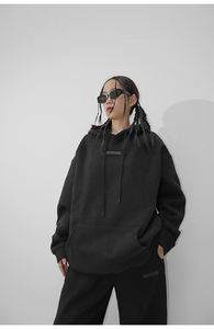 Sweat à capuche unisexe en coton 100% pour femme, tricoté, épais, respirant, 340 grammes, style décontracté, idéal pour l'hiver, prix fabricant bas - Product Image 6