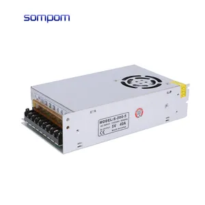 SOMPOM 110V/220V AC para DC 5V 40A Fonte de Alimentação 200W Led Light Transformer 5V 12V 24V 36V 48V Switch Mode Alimentação