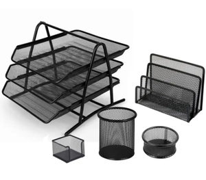 SHIRLEY YA di alta qualità Desktop Organizer set con vassoio di File, graffette per penna per ufficio, organizzatore di lettere 10 pz/ctn - Product Image 1