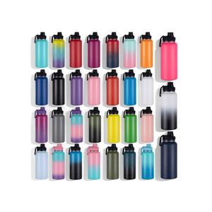 Bouteille d'eau isotherme en acier inoxydable à double paroi, personnalisée, sans BPA, avec paille, à large ouverture, anti-fuite, pour le sport et l'extérieur - Product Image 2