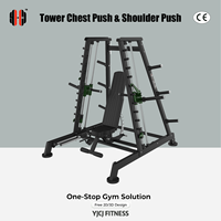 Appareil de musculation professionnel à double tour pour press à la poitrine et aux épaules, avec support de dossier réglable et système de charge par plaques
