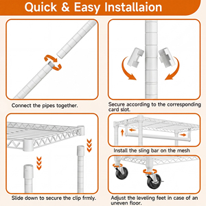 MZG Vente en gros – Portant à vêtements robuste à 3 niveaux réglable en métal blanc avec double tringle de suspension - Product Image 6